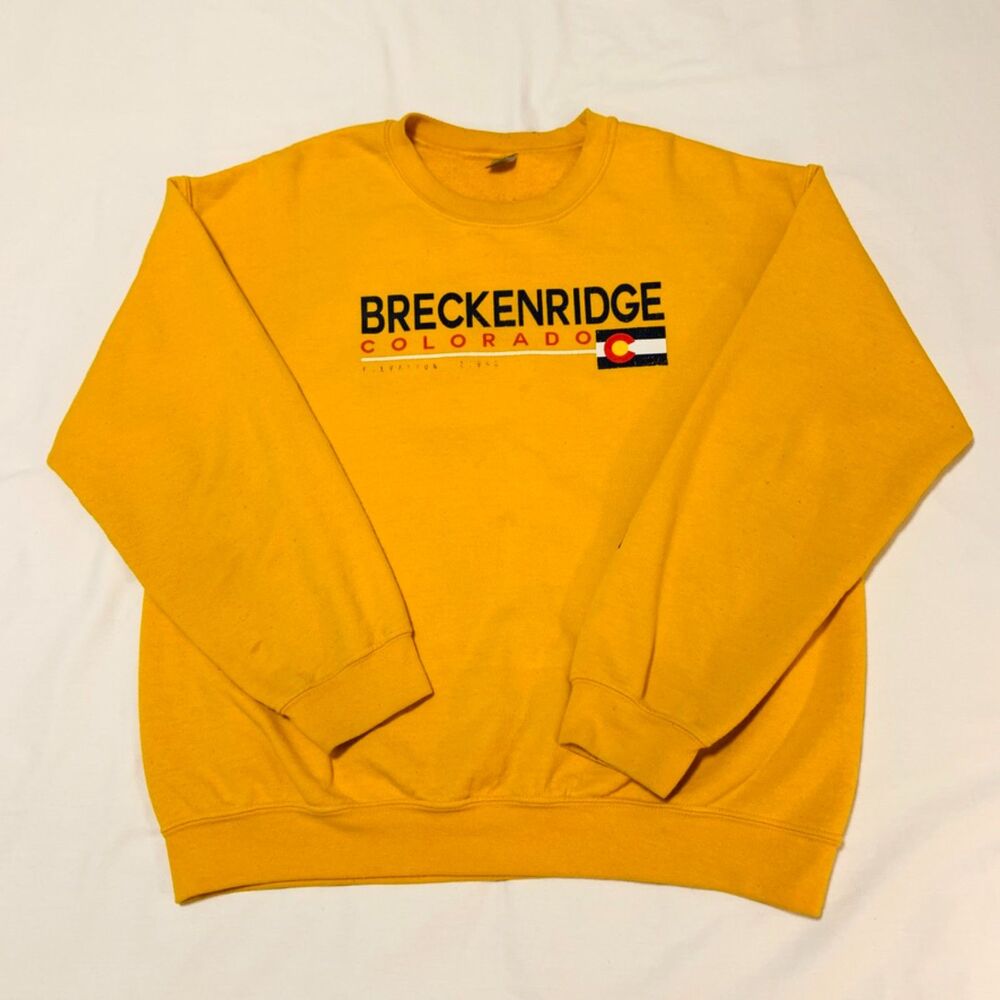 Breckenridge Colorado Yellow Crewneck Sweatshirt – Size M